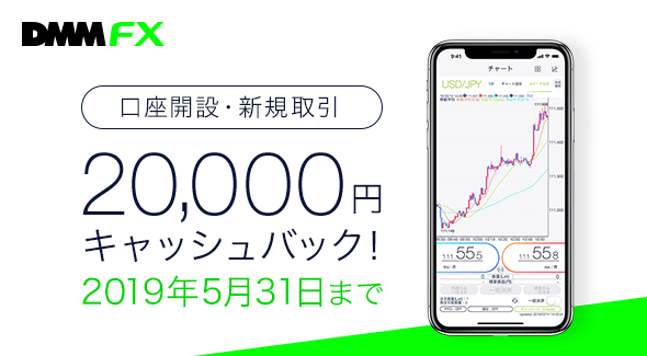 口座開設・新規取引 20,000円キャッシュバック! 2019年5月31日まで