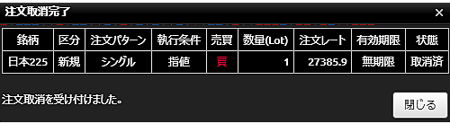 『DMMCFD PLUS』注文取消完了画面
