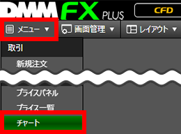 『DMMFX PLUS』メニュー画面