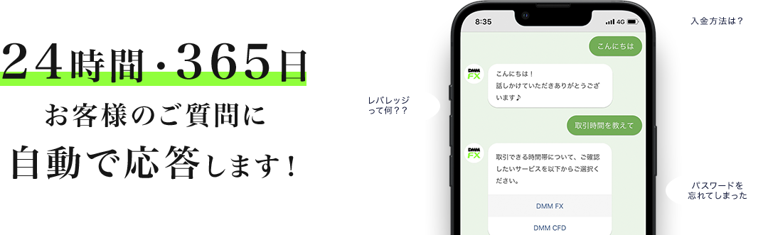 24時間・365日お客様のご質問に自動で応答します!